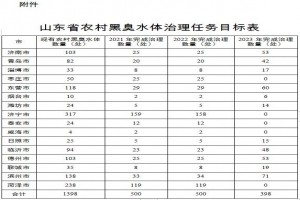 山東省農村黑臭水體治理行動(dòng)方案
